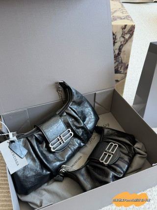 Balenciaga Pamela Pin Bag Black Leather view 8