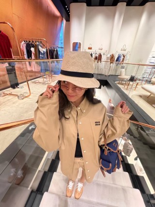 Miu Miu Beige Button-Up Overshirt Jacket view 6