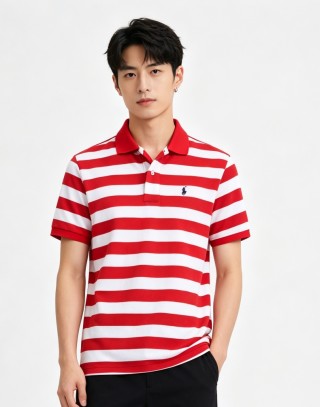 Polo Ralph Lauren Women's Red & White Striped Polo Shirt view 4