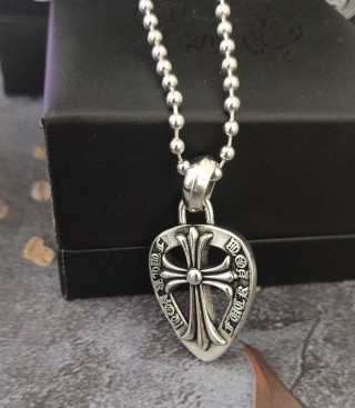 Chrome Hearts Cross Shield Sterling Silver Pendant Necklace view 2