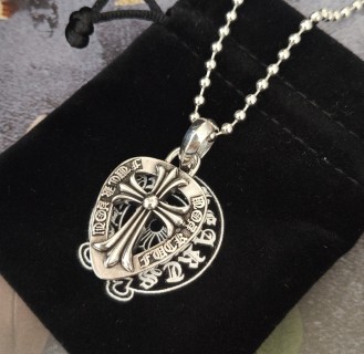 Chrome Hearts Cross Shield Sterling Silver Pendant Necklace view 3