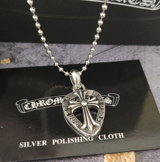 Chrome Hearts Cross Shield Sterling Silver Pendant Necklace view 4