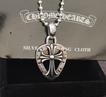 Chrome Hearts Cross Shield Sterling Silver Pendant Necklace view 6