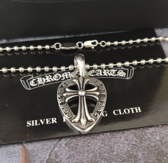 Chrome Hearts Cross Shield Sterling Silver Pendant Necklace view 8