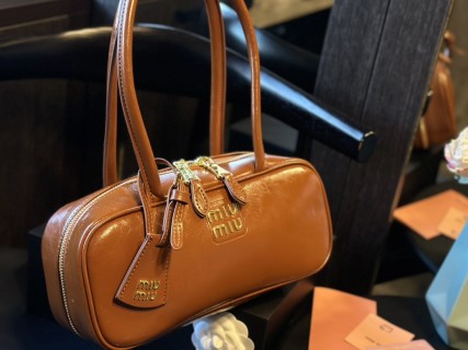 Miu Miu Softy Padded Bowling Bag - Cognac Brown view 2