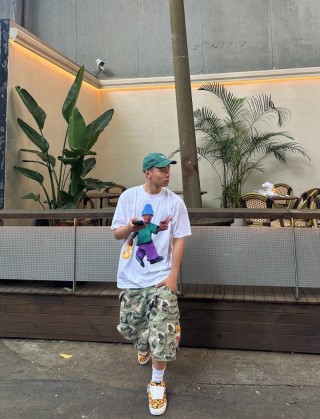 Stüssy White Graphic Cartoon T-Shirt view 2