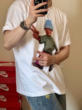 Stüssy White Graphic Cartoon T-Shirt view 7