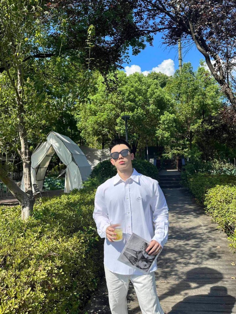 Prada White Long-Sleeve Button-Up Shirt view