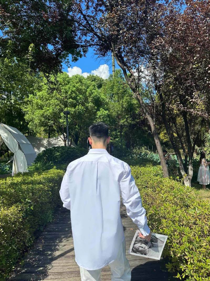 Prada White Long-Sleeve Button-Up Shirt view