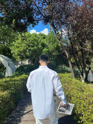 Prada White Long-Sleeve Button-Up Shirt view 3