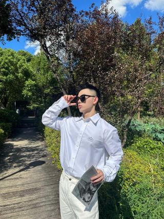 Prada White Long-Sleeve Button-Up Shirt view 4