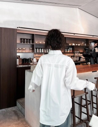 Prada White Long-Sleeve Button-Up Shirt view 7