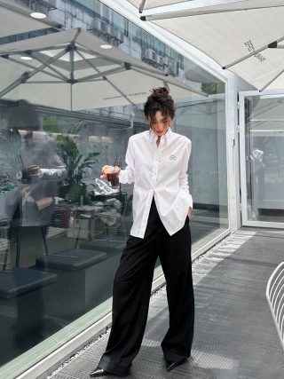 Prada White Long-Sleeve Button-Up Shirt view 9