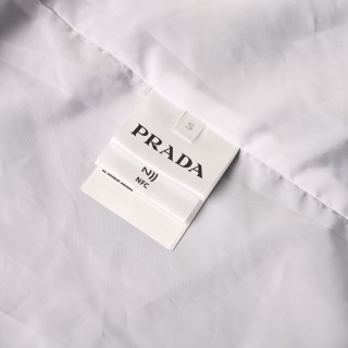 Prada White Long-Sleeve Button-Up Shirt view 10