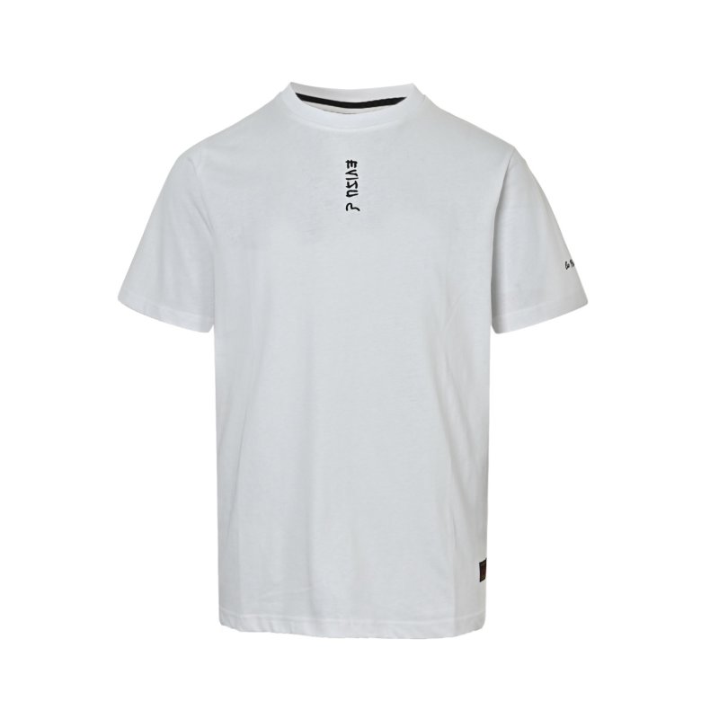 White Graphic T-Shirt with Floral Circle Motif view