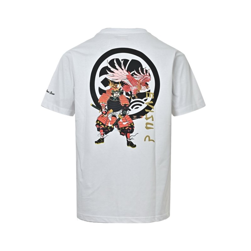 White Graphic T-Shirt with Floral Circle Motif view