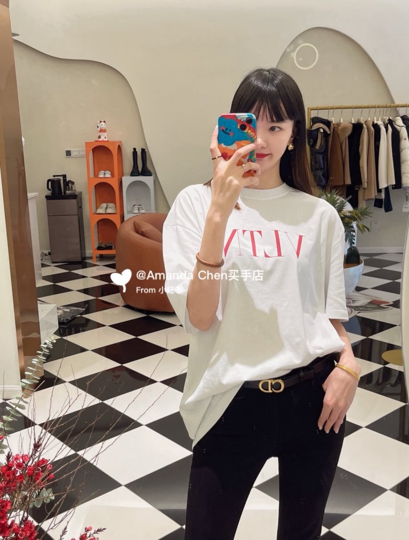 Valentino VTLV Red Logo White T-Shirt view