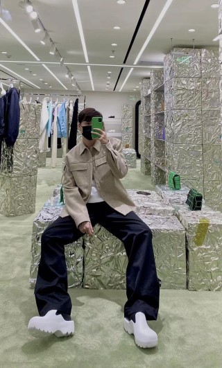 Stone Island Beige Cargo Overshirt Jacket view 3