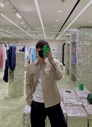 Stone Island Beige Cargo Overshirt Jacket view 4
