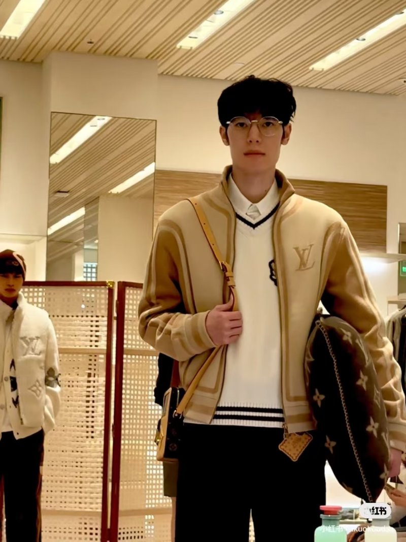 Louis Vuitton Monogram Cream Wool Bomber Jacket