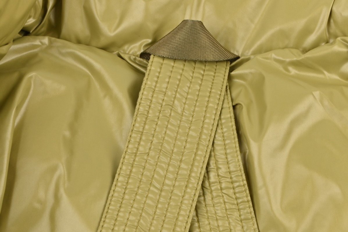 Black Puffer Down Jacket with Gold Badge view