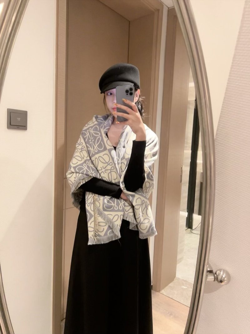 Loewe Reversible Anagram Scarf Cream & Grey