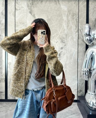 Beige Tweed Textured Oversized Jacket view 3