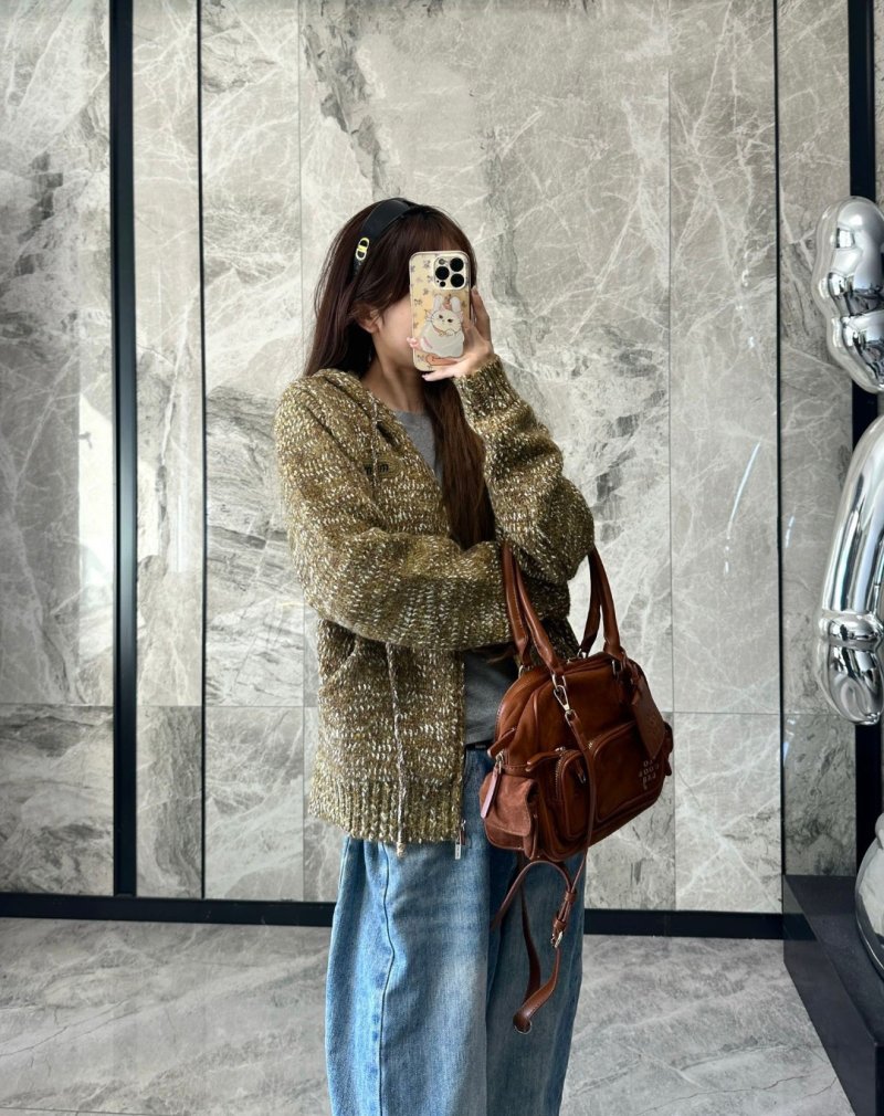 Beige Tweed Textured Oversized Jacket view