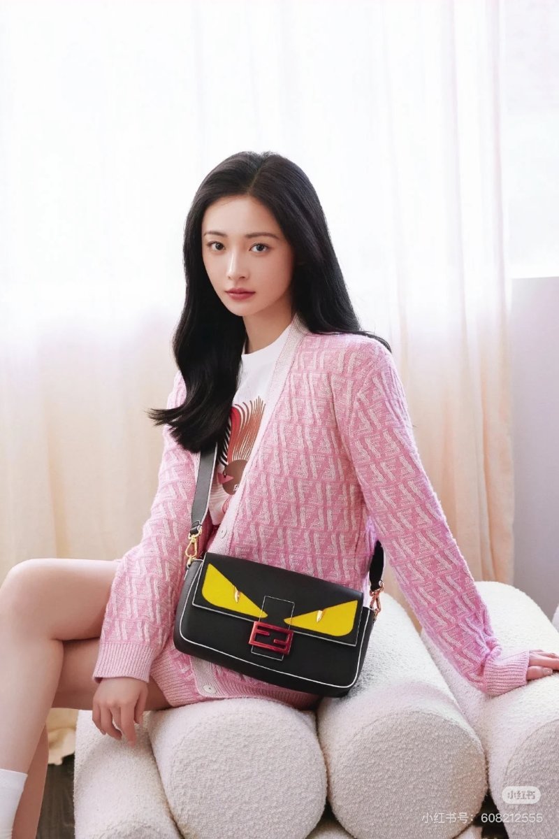 Fendi Bag Eyes Black Yellow Leather Shoulder Bag view