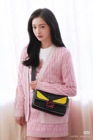 Fendi Bag Eyes Black Yellow Leather Shoulder Bag view 3