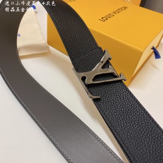 Louis Vuitton LV Buckle Black Leather Belt 4.0cm view 3
