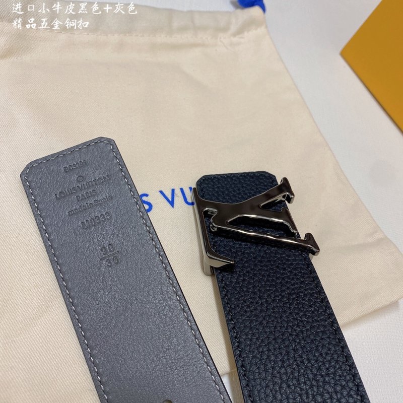 Louis Vuitton LV Buckle Black Leather Belt 4.0cm view