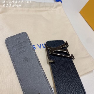 Louis Vuitton LV Buckle Black Leather Belt 4.0cm view 4