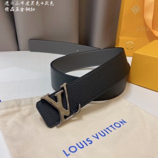 Louis Vuitton LV Buckle Black Leather Belt 4.0cm view 6
