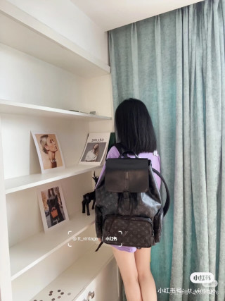 Louis Vuitton Trio Monogram Backpack Black view 4