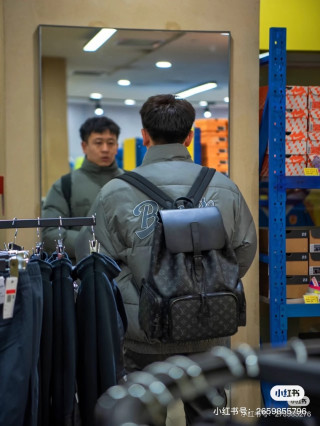 Louis Vuitton Trio Monogram Backpack Black view 7