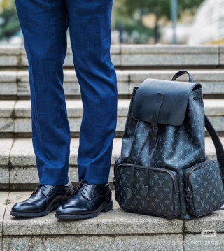 Louis Vuitton Trio Monogram Backpack Black view 8