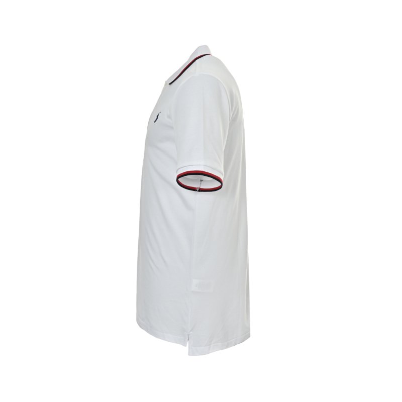 Polo Ralph Lauren Women's White Polo Shirt with Red Stripe Trim view