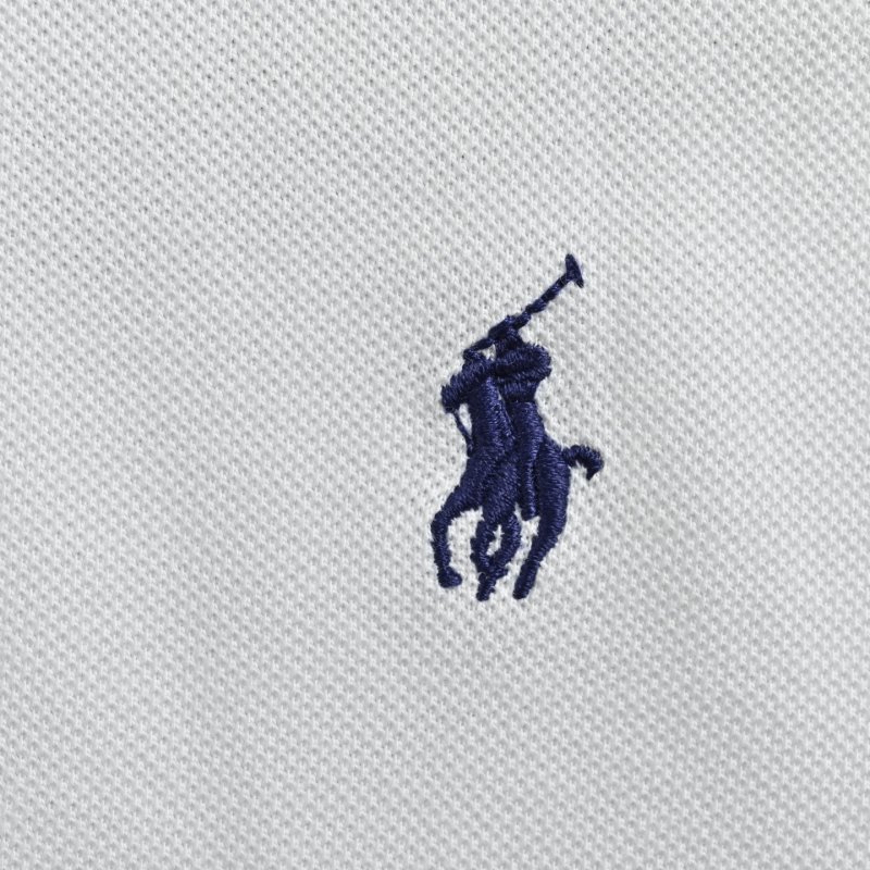 Polo Ralph Lauren Women's White Polo Shirt with Red Stripe Trim view