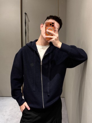 Stone Island Navy Zip Hoodie Jacket