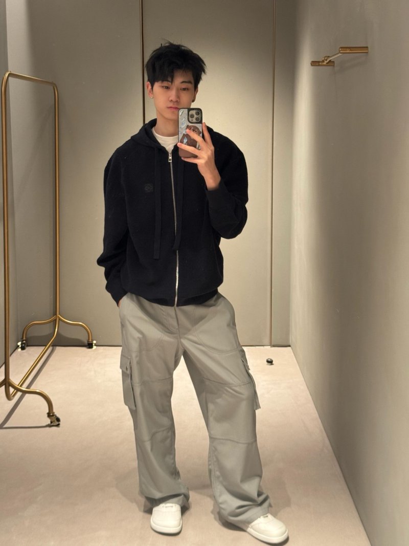 Stone Island Navy Zip Hoodie Jacket view