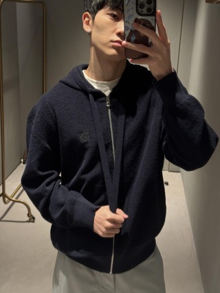 Stone Island Navy Zip Hoodie Jacket view 7