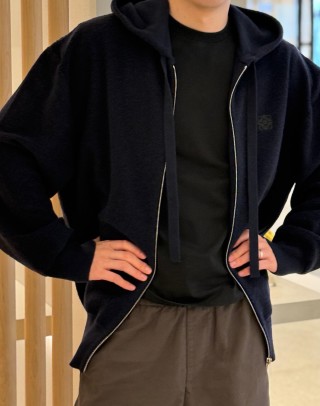 Stone Island Navy Zip Hoodie Jacket view 8