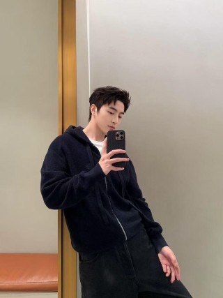 Stone Island Navy Zip Hoodie Jacket view 9