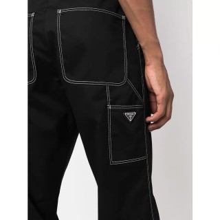 Prada Black Cargo Jeans with Contrast Stitching view 2