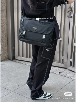 Prada Black Cargo Jeans with Contrast Stitching view 3