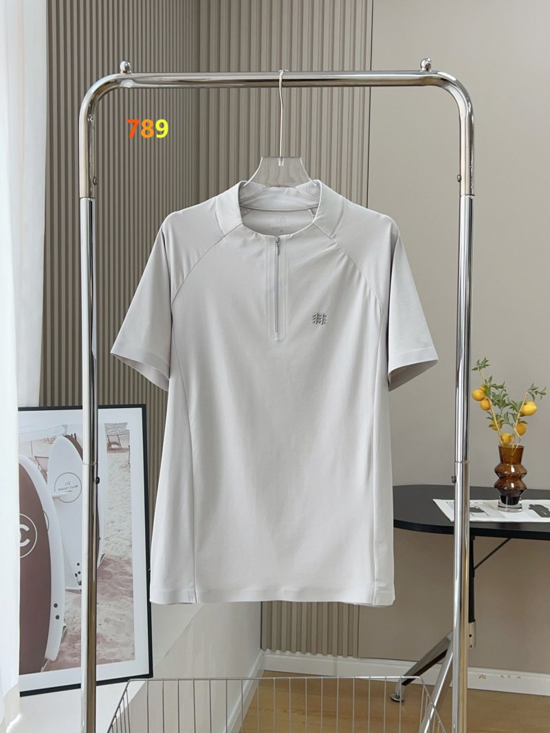 Men's Grey Quarter-Zip Performance Polo Shirt