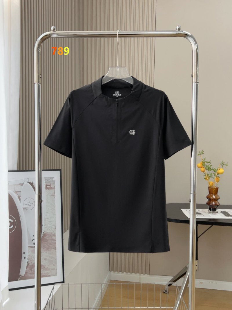Men's Grey Quarter-Zip Performance Polo Shirt view