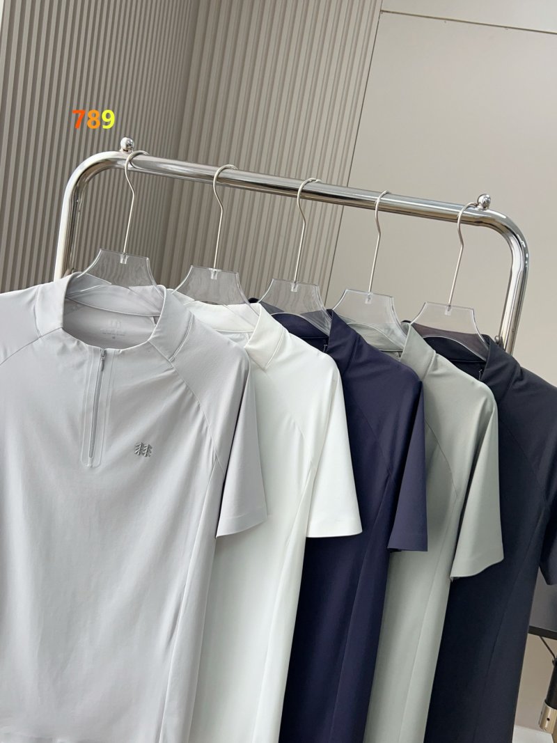 Men's Grey Quarter-Zip Performance Polo Shirt view