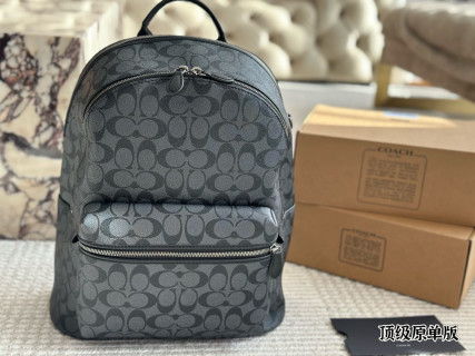 Coach Classic Monogram Backpack - Charcoal Grey